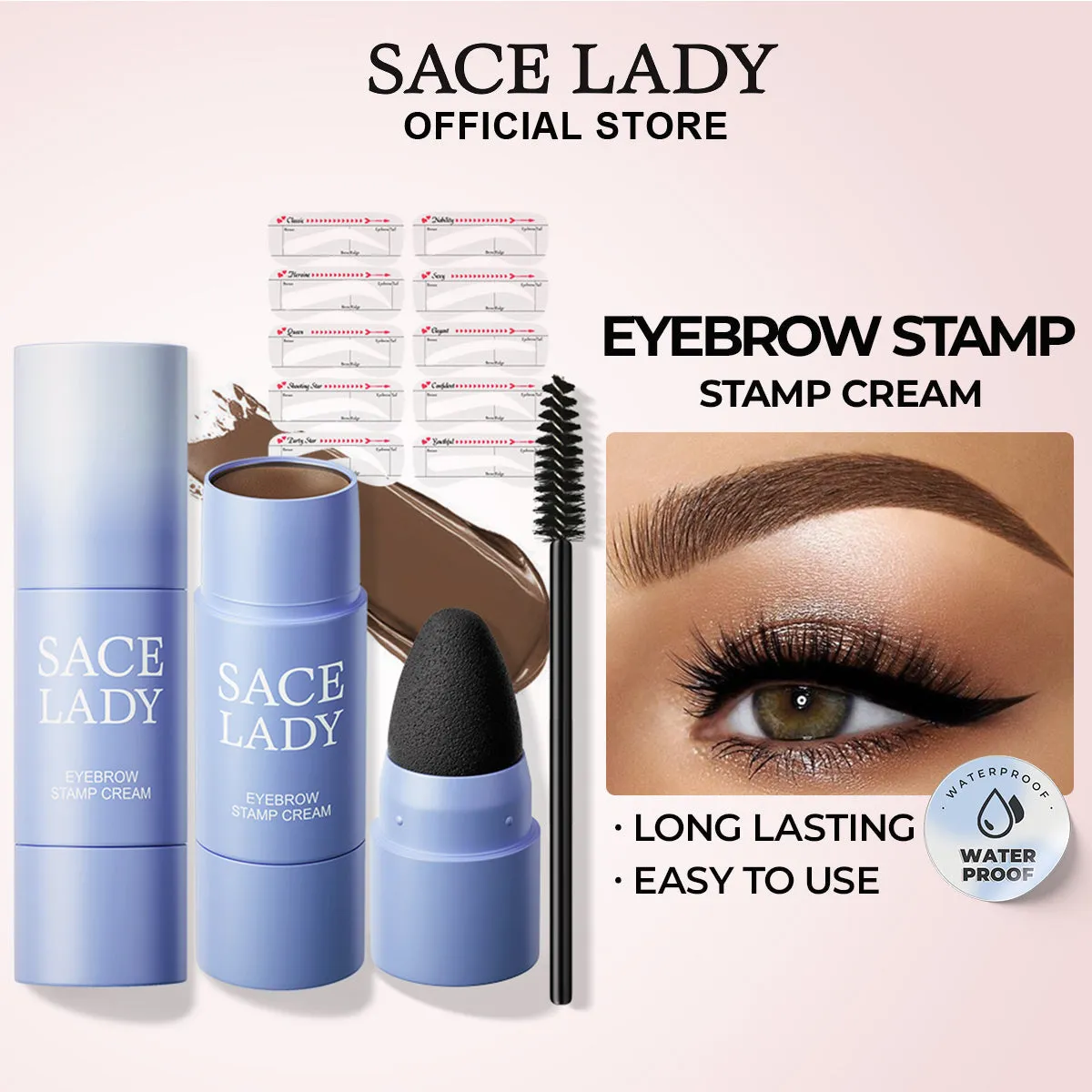 🌟 SACE LADY Waterproof Eyebrow Powder Kit – Achieve Perfect, Long-Lasting Brows in Minutes!