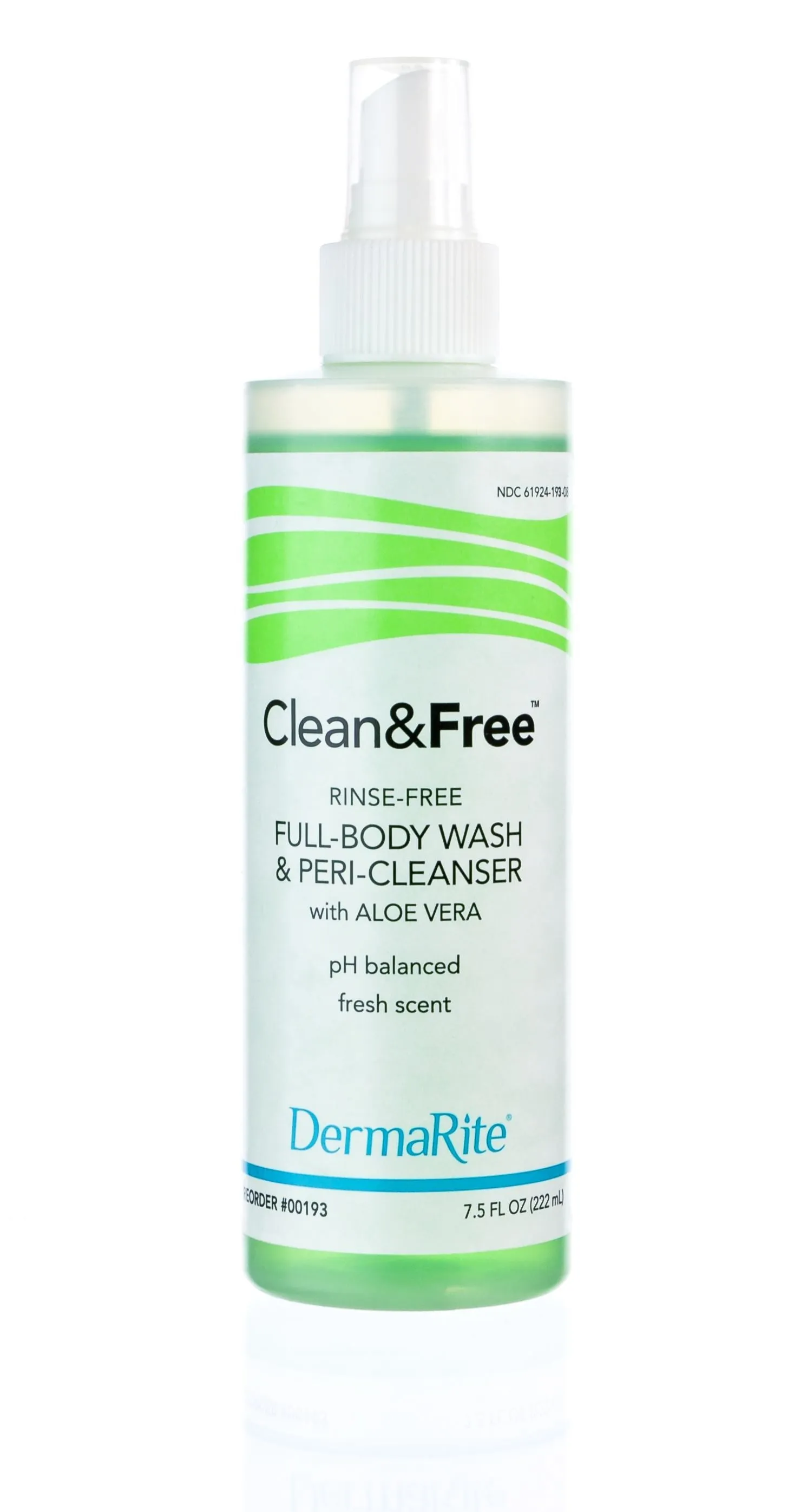 Dermarite Clean & Free® Cleanser 8Oz, No-rinse, pH-balanced