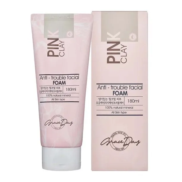 Grace Day Anti-Trouble Pink Clay Facial Foam