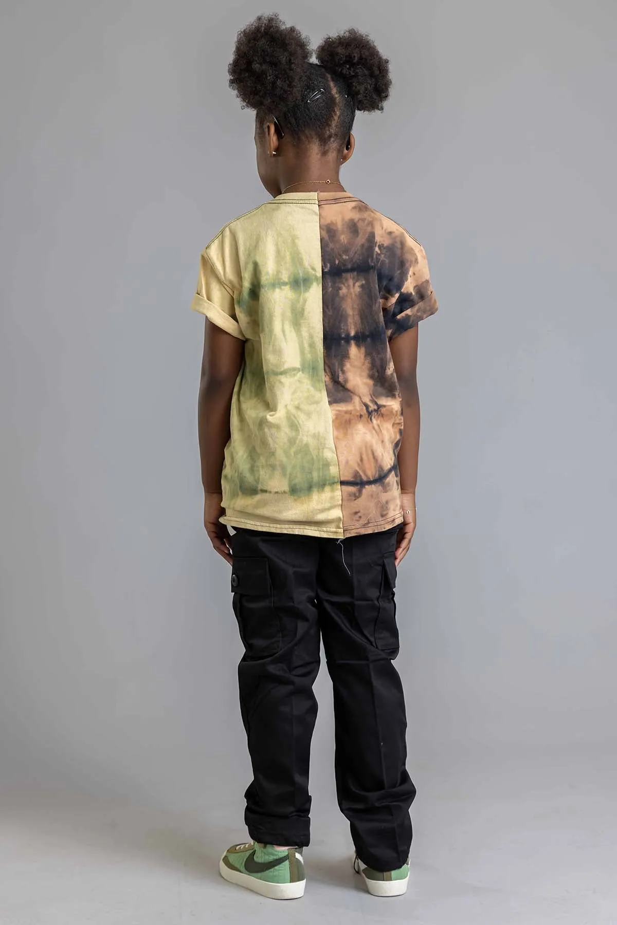 KIDS GREEN ACID N RUSTED 2TONE SPRAY CNT TEE