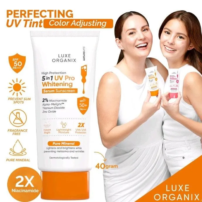 Luxe Organix 5in1 UV Pro Whitening Serum Sunscreen SPF 50  PA    - 40g