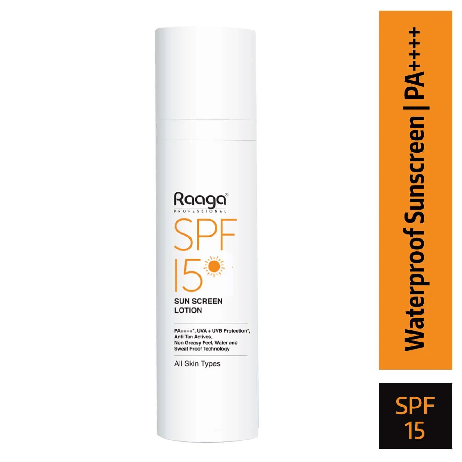 Raaga Professional SPF 15 Sunscreen Lotion | PA    , UVA   UVB Protection, Anti Tan Activities, Non-Greasy Feel, Water and Sweat Proof Technology (55 ml)