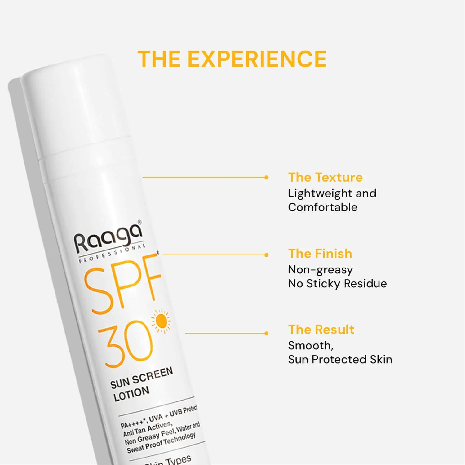 Raaga Professional SPF 30 Sunscreen Lotion | PA    , UVA   UVB Protection, Anti Tan Activities, Non-Greasy Feel, Water and Sweat Proof Technology (55 ml)