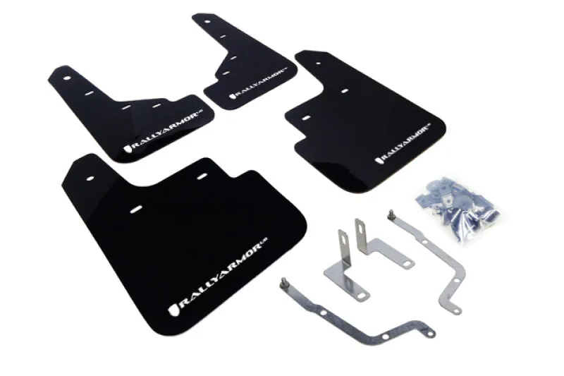 Rally Armor 2014  Mazda3/Mazdaspeed3 UR Black Mud Flap w/ White Logo