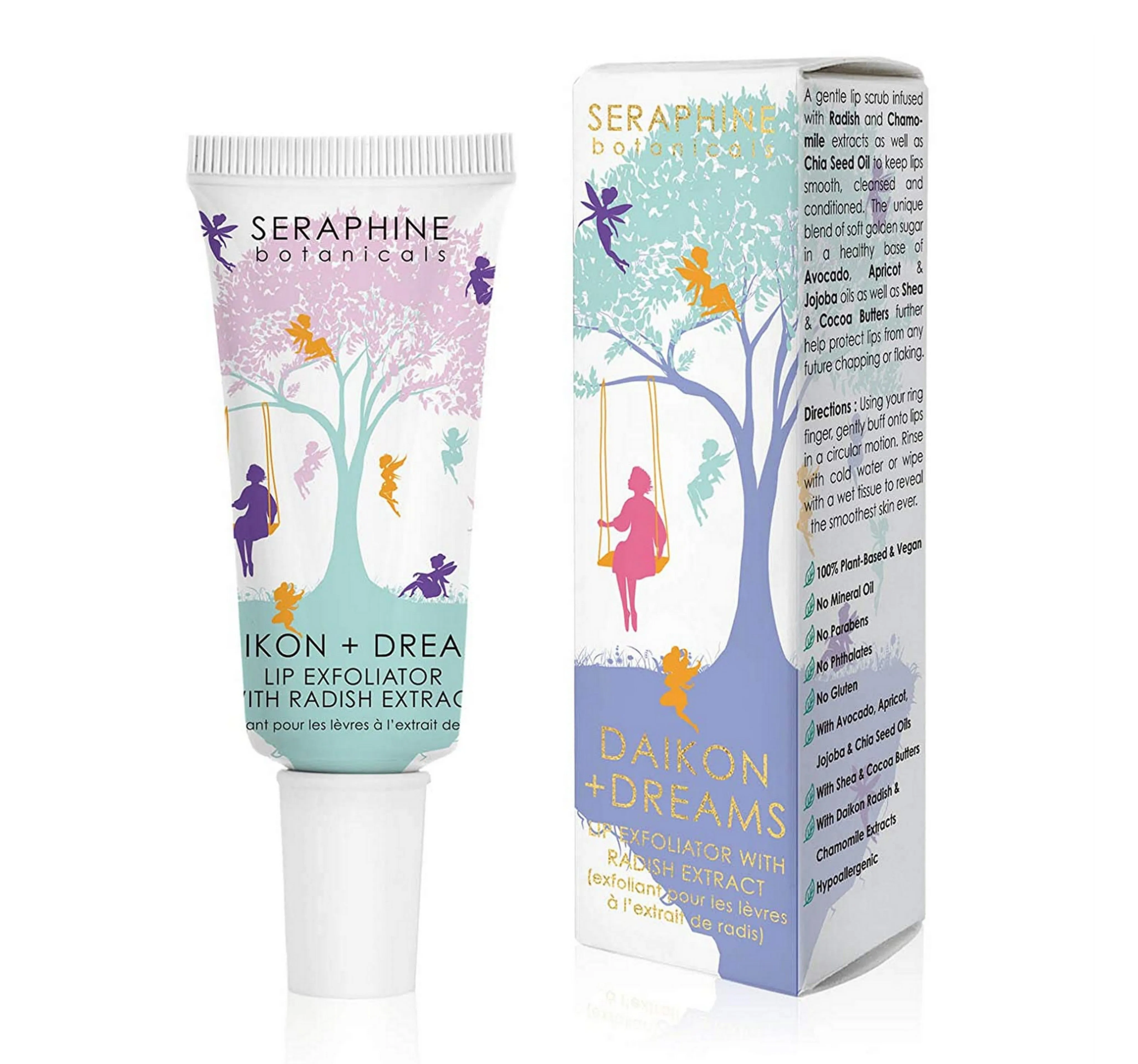 Seraphine Botanicals Daikon   Dreams - Lip Exfoliator With Radish Extract Gentle Lip Scrub for Soft Lips 0.68 fl oz