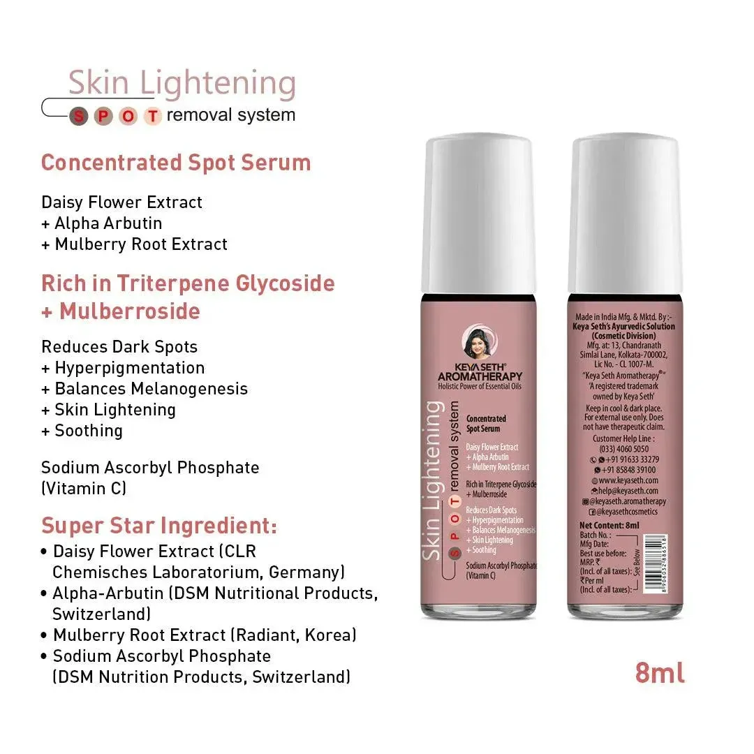 Skin Lightening Spot Serum, Daisy Flower   Alpha Arbutin   Mulberry Root, Dark Spots & Brightening, Hyperpigmentation, with Sodium Ascorbyl Phosphate