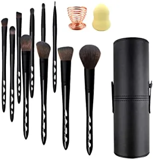 Subsky Makeup Brushes Premium Luxury 10pcs Make Up Brushes Set Natural/Synthetic Bristle Professional Flat Foundation Blush Eyeliner Eyebrow Eyeshadow Brushes with Storage Box