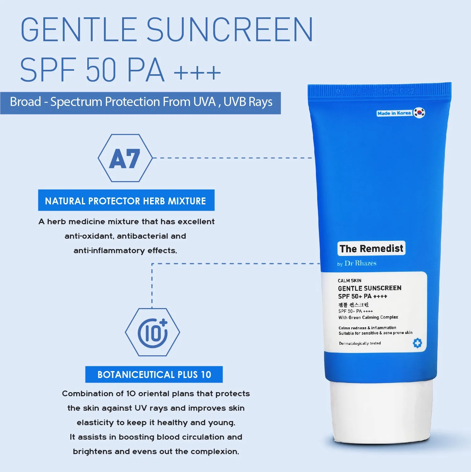 The Remedist by Dr Rhazes Gentle Sunscreen SPF 50  (50ml)